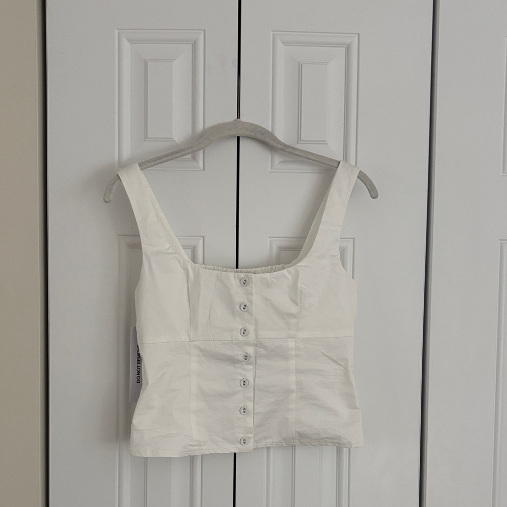 Princess Polly White Button-Front Tank Top - NWT